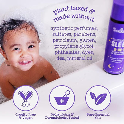 Oilogic Slumber & Sleep Baby Bath Essentials Gift Set, 5-Pack - Essential Oil Care includes Roll-On