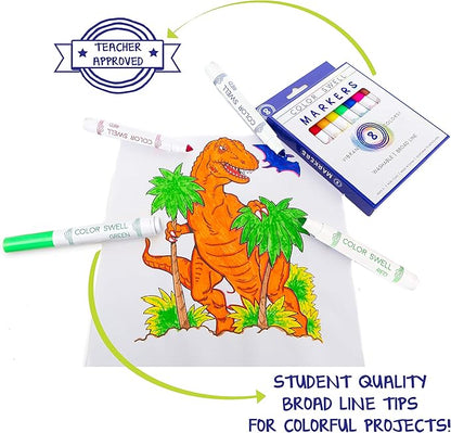 Color Swell Washable Markers 6 Boxes of 8 Vibrant Colors Perfect for Kids, Teachers, Adults, Parties, and Families…