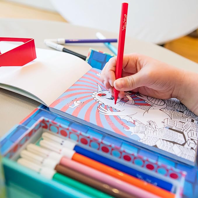 Tiger Tribe: 3D Coloring Set - Sci Fi Fun - Activity Set, Color Drawings That Leap Off The Page, 3D Glasses, Markers, Kids Ages 8+