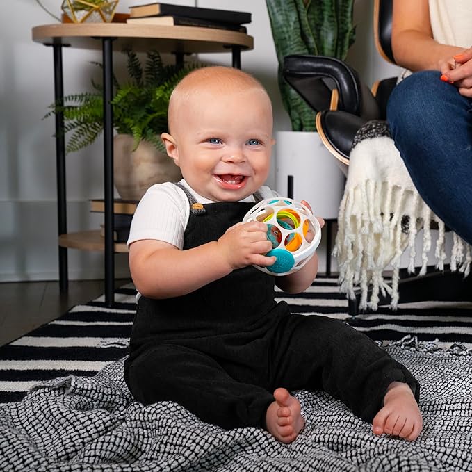 Baby Einstein Grip & Spin Oball Easy Grasp Rattle Toy, BPA Free 0+ Months