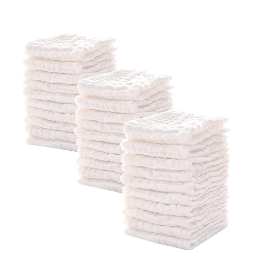 Baby Washcloths -6 Layer Soft Absorbent Face Towel - Natural Newborn Wipes for Delicate Skin