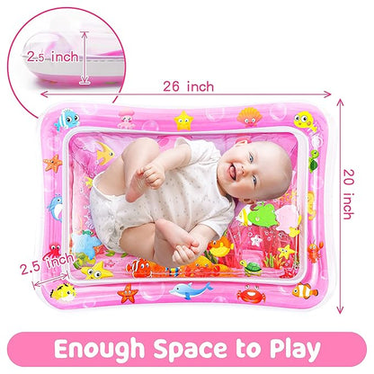 Tummy Time Water Mat for Girl, Baby Girl Toys for 0 3, 6, 9, 12