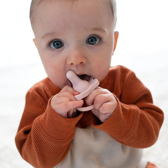 Dr. Brown's HappyPaci 100% Silicone Baby Pacifier, Contoured One-Piece Design 0-6m, BPA-Free, 4 Pack