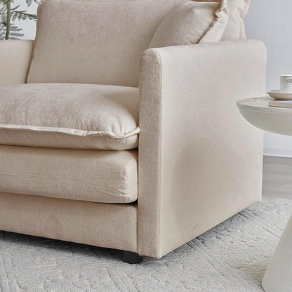 Chenille Oversized Accent Chair - 41.4”W Big Comfy Modular Cloud Chair, Cozy Armchair for Living Room, Bedroom, Kids Room, Family Room, Reading Nook, Warm Beige