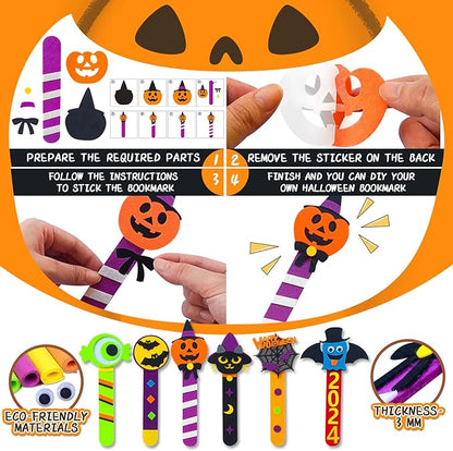 36 Piece Halloween Crafts for Kids Ages 4 8 12, Halloween DIY Bookmark Craft Bulk for Party Favors, Halloween Classroom Crafts Rewards Prizes for Students, Trick or Treat Goodie