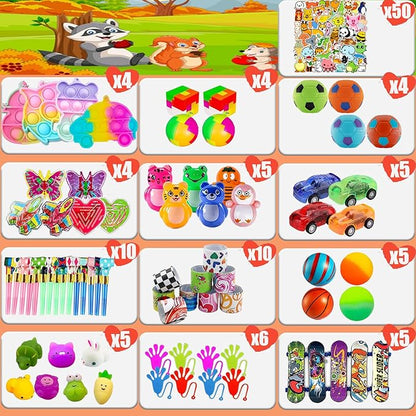 YOAUSHY 117 Pcs Party Favors for Kids, Treasure Box Toys for Classroom, Prizes Box Toys Classroom, Goodie Bags Stuffer Pinata Fillers, Treasure Chest Toys