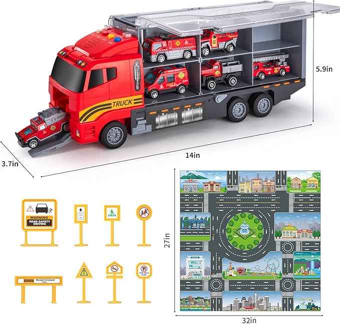 Toddler Toys for 3-9 Years Old Boys Die-cast Emergency Fire 3 4 5 6