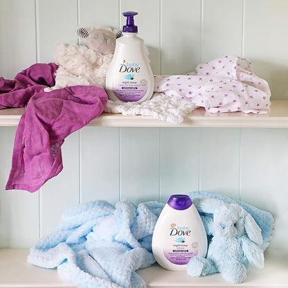 Baby Dove Calming Moisture Sensitive Skin Night Time Wash, 3 Pack Hypoallergenic and Tear-Free Bath Wash 400 ml (3x 13.52