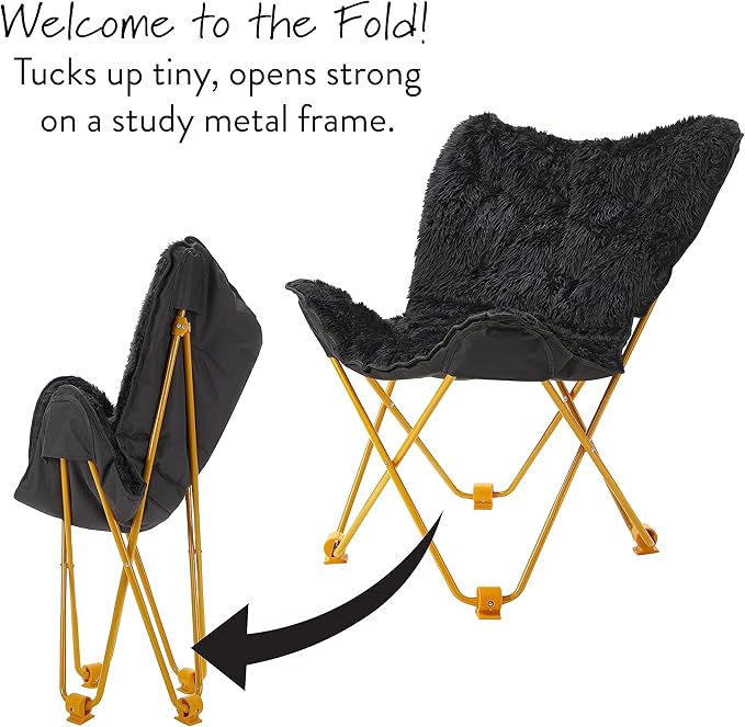 Urban Lifestyle Mongolian Butterfly Chair, Black