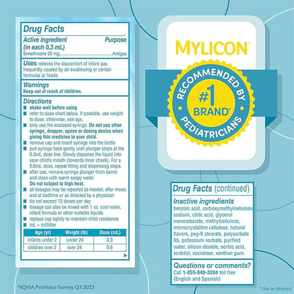 MYLICON Infants Gas Relief Drops for Infants and Babies, Dye Free Formula 1 Fluid