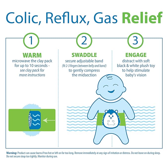 Dr. Brown's Infant Gripebelt Heated Belly Band, Soothe Baby's Tummy with Gentle Warmth and Compression 0m+