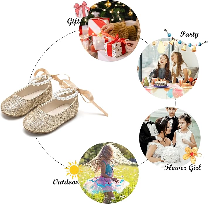 Felix & Flora Girls Toddler Little Ballet Shoes - Flower