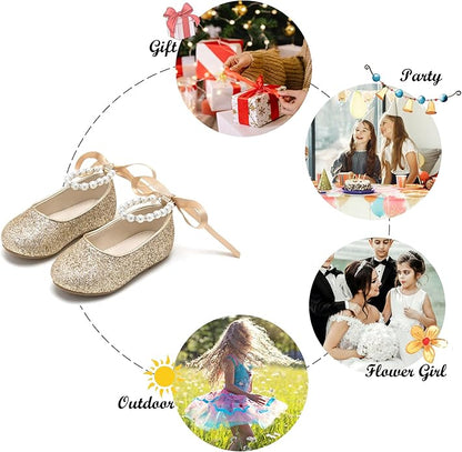 Felix & Flora Girls Toddler Little Ballet Shoes - Flower