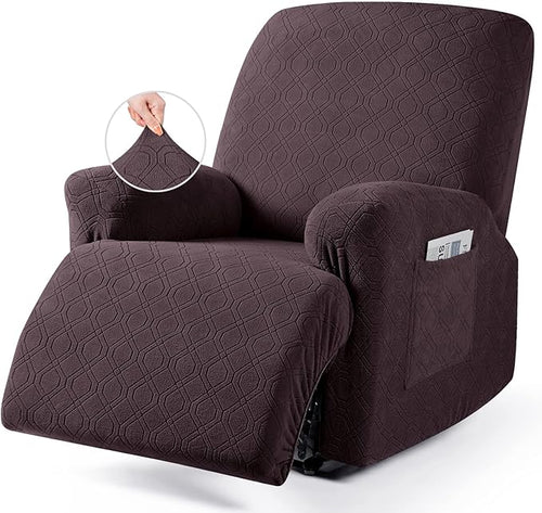 VANSOFY Recliner Chair Covers, 3-Pieces Stretch Lazy Boy Recliner Covers for Recliner Chair Soft Reclining Chair Slipcover Furniture Protector for Dogs Cats(Chocolate)
