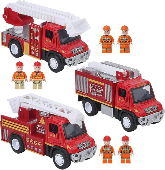 5.5 inch Fire Engine Toy Set 3 Pcak 6 fireman 4 6 7 8