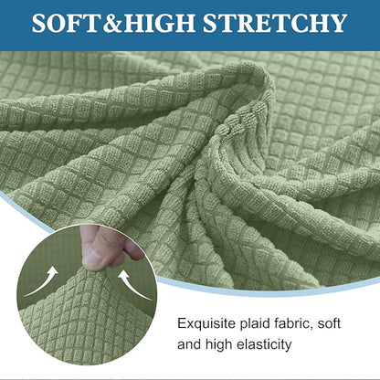 100% Waterproof Jacquard Fabric Couch Cover, Dual Layer with TPU Film, Leakproof High Elasticity Non-Slip Washable Furniture Protector for Pets, Dogs, Cats and Kids (Chair,Grass Green)