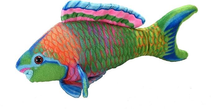 Wild Republic Coral Reef, Parrotfish, Stuffed Animal, 6 inches, Gift for Kids, Plush Toy, Fill is Spun Recycled Water Bottles