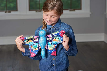 Wild Republic Huggers Butterfly Blue Plush Toy, Slap Bracelet, Stuffed Animal, Kids Toys, 8"