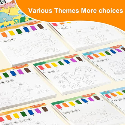 YPLUS Paint with Water Books for Toddlers, Art Craft Toys Watercolor Painting Paper for Kids Gift for Drawing with Brush - Traffic