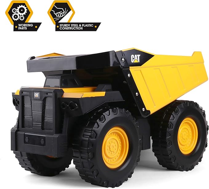 CAT Construction Toys, 20" Mighty Steel Dump Truck - Sturdy Steel & Plastic Construction 3+ Yr