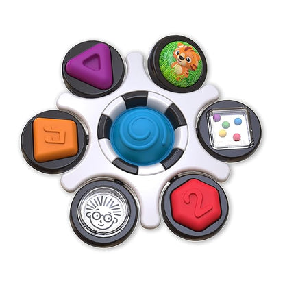 Baby Einstein Curiosity Clutch Fidget Sensory Toy and Pop It Rattle, BPA Free Infant Teether 3 Months+,