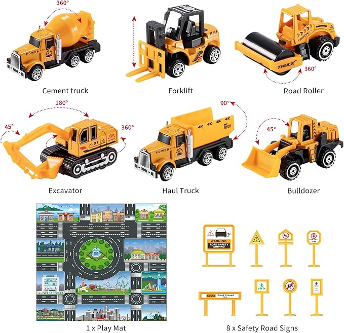 Toddler Toys for 3-9 Years Old Boys, Construction Toys Car Transport Vehicle W/Play Mat 3 4 5 6