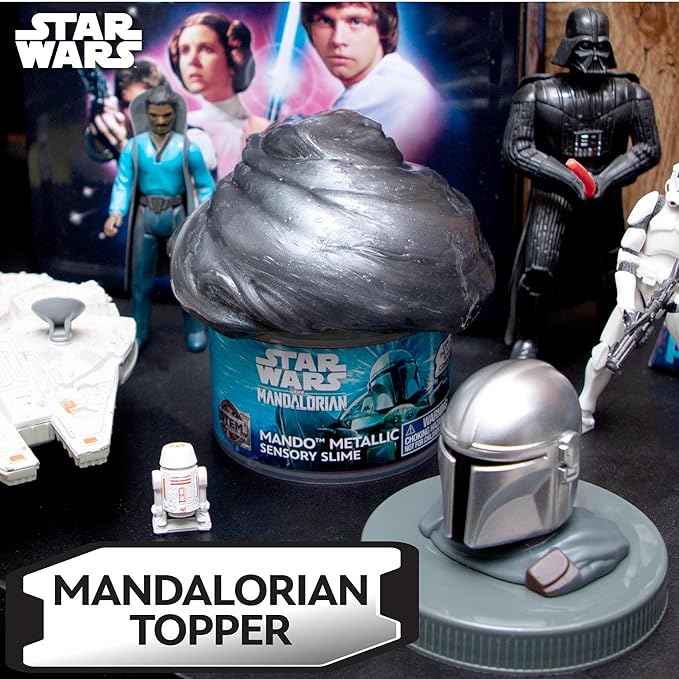 STAR WARS The Mandalorian Metallic Slime, 8oz Star Wars Slime, Pre-Made Slime, Party Favors for Kids, Perfect For Goodie Bags, Desk Toys, Star Wars Merch, Star Wars Toys, Great Gifts for Adults & Kids