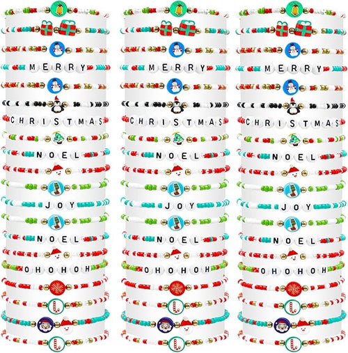 60 pcs Colorful Kids Friendship Bracelet Sets, Stackable Elastic Cute Beaded Bracelets Princess Pretend Play Bracelet Preppy Bracelets Bulk Set for Women Gift