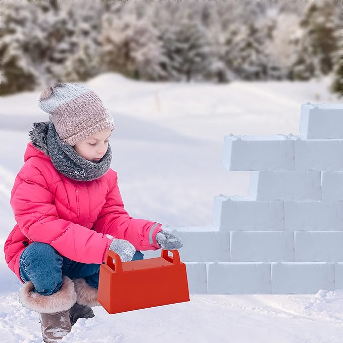 Superio Snow Brick Maker Igloo Fort Block Form Outdoor Winter Snow Toys Sand Castle Building Kit for Adults and Kids Sandbox, Beach, Sand Toys (Red/Blue)