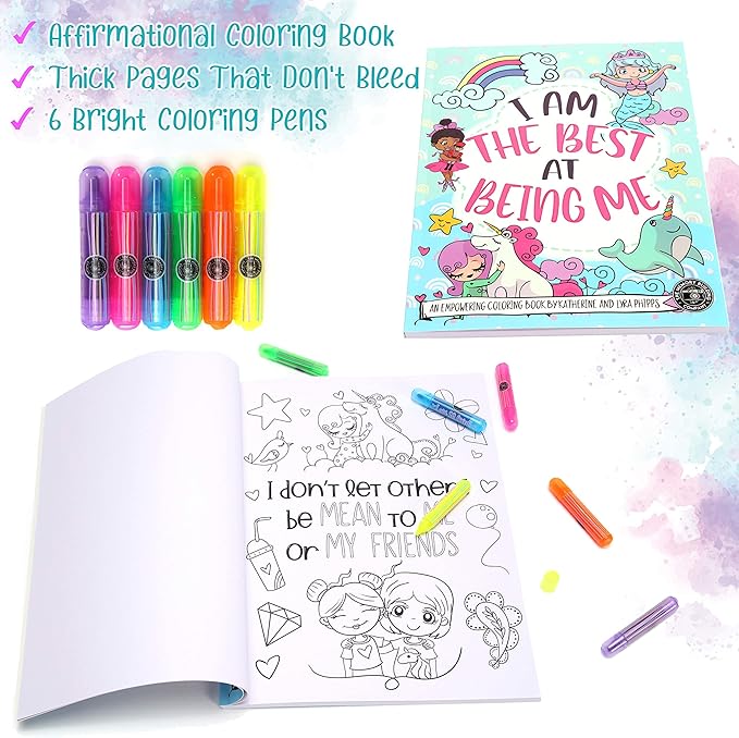 The Memory Building Company Kids Toys - Large Mermaid Surprise Box w/Mermaid Plush, Coloring Book and Markers, Jewelry and Crown Headband - Easter Basket Stuffers Birthday Gift for Girls Age 6 & Up