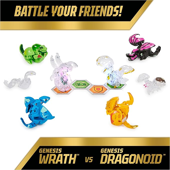 Bakugan Evolutions, Bakugan Genesis Collection Pack, 2 Light Up Bakugan Action Figures, 4 Exclusive Bakugan, 2 Nanogan, 8 Bakugan Cards and 4 BakuCores, Kids Toys for Boys Ages 6 and Up