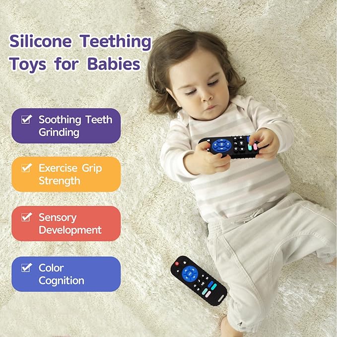 Hooku Silicone Teething Toys for Babies 0-6 Months, Teethers for Babies 6-12 Months