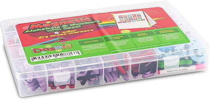 Tabletop Magnetic Easel Whiteboard (2 Sides) Includes:199 Magnetic ABC Alphabet Letters-Numbers-Symbol's, 5 Dry Erase Markers, & 1 Eraser. Drawing Art White Board Educational Kids Toy