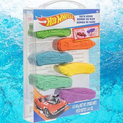 Hot Wheels 6 Piece Bath Bombs for Kids, Bubble Gum Scented 3+, by