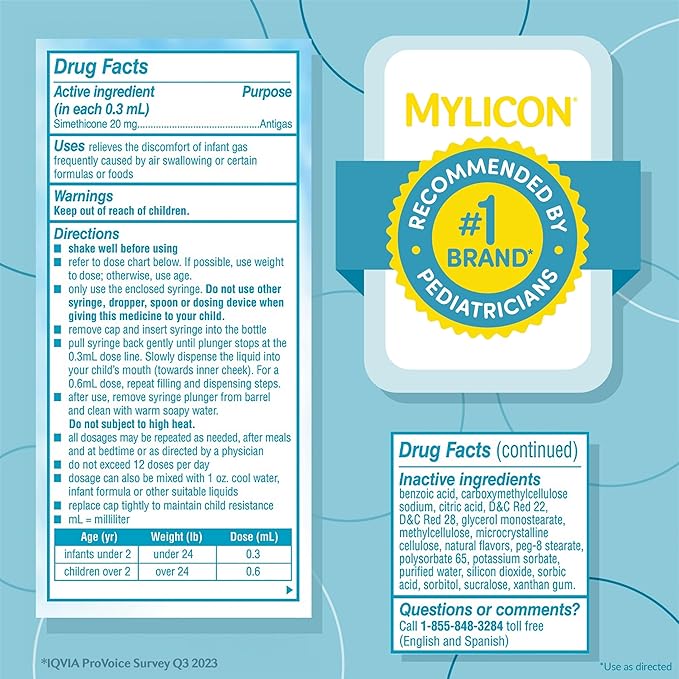 Mylicon Gas Relief Drops for Infants and Babies, Original Formula 1 Fluid