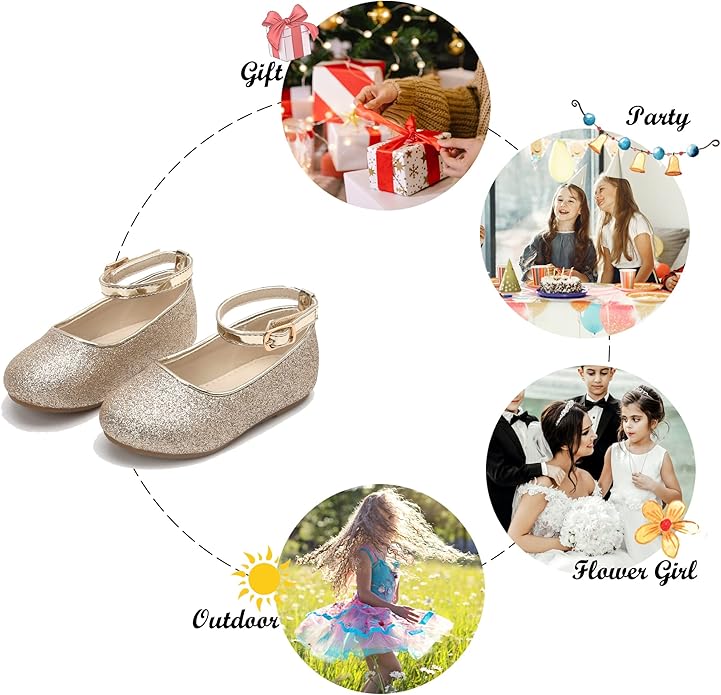 Felix & Flora Girls Toddler Little Ballet Shoes - Flower