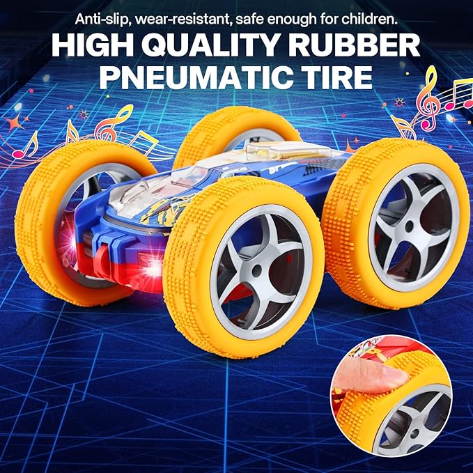 Light Up Toy Cars for Toddlers,Transparent Gear Car Toy for Kids with Cool Light and Double-Sided Flip