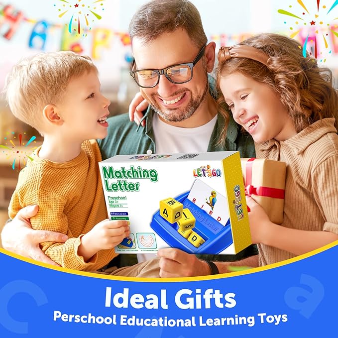 SAITCPRY Toys for Ages 2-4 4-6,Educational Toys for 3 4 5 Year Old for Toddlers 2-4 Year Matching Letter Games for 3-5 Montessori Toys for Kids Birthday Halloween Christmas Stocking Stuffer Gifts