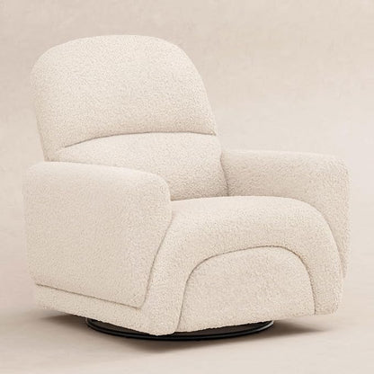 Babyletto Rainbow Recliner and Swivel Glider in Almond Teddy Loop, Greenguard Gold Certified and CertiPUR-US® Certified