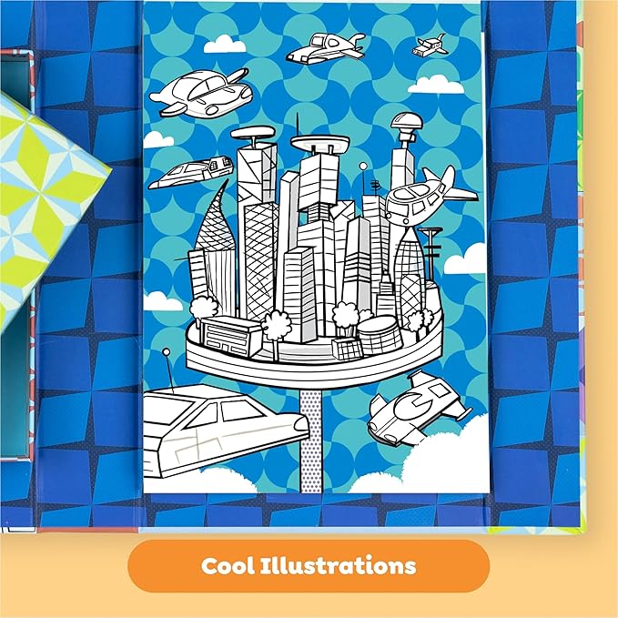 Tiger Tribe: 3D Coloring Set - Sci Fi Fun - Activity Set, Color Drawings That Leap Off The Page, 3D Glasses, Markers, Kids Ages 8+