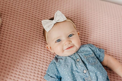 Copper Pearl Baby Bows: Stylish Headbands for Baby Girls, Premium Soft and Stretchy Baby Headbands