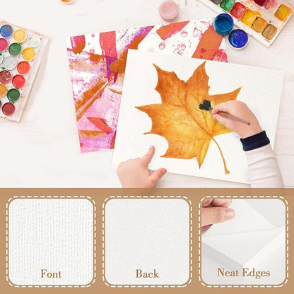 50PCS 8.5x11 Watercolor Paper Bulk, 140lb/300g Cold Press Thick Water Color Paper Pad for Kids Child Adults, White Art Paper for Drawing, Painting, Markers, Gouache, Textured Cotton Paper Sheets