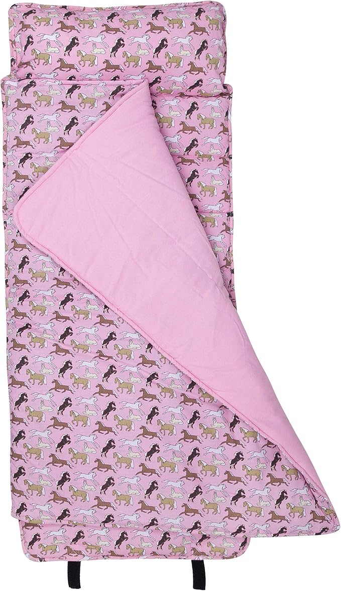 Wildkin Original Nap Mat with Reusable Pillow for Boys & Girls, Perfect for Elementary Daycare Sleepovers, Features Hook & Loop Fastener, Cotton Blend Materials Nap Mat for Kids