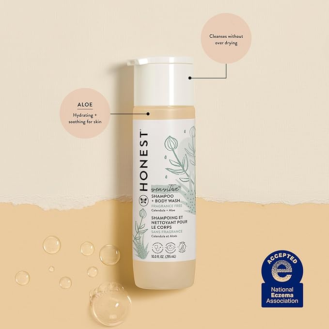 The Honest Company 2-in-1 Cleansing Shampoo + Body Wash | Gentle for Baby 10 fl