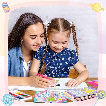 Candy Activity Books for Kids - 24Pcs Coloring Sweets Book Set Bulk Candy Search Mazes Word Scramble Games Mini Books for Birthday Candy Land Party Goodie Bags Stuffers School Classroom Favors