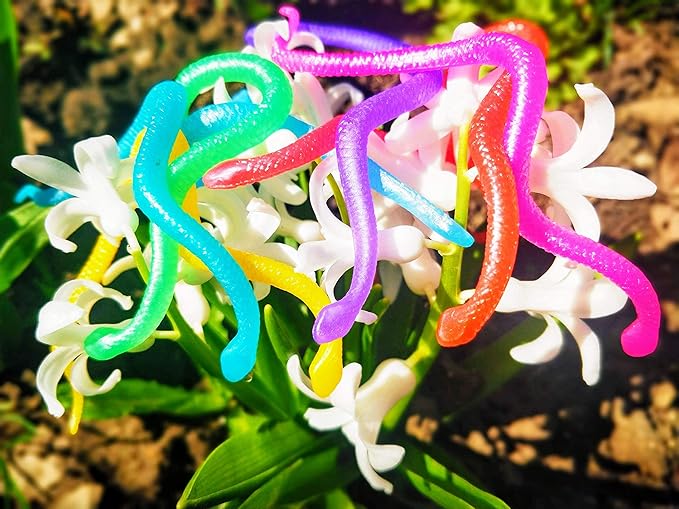 UpBrands 96 Stretchy Snakes Toys 6 Inches Bulk Set, 8 Glitter Colors, Kit for Birthday Party Favors for Kids, Goodie Bags, Easter Egg Basket Stuffers, Pinata Filler, Small Classroom Prizes