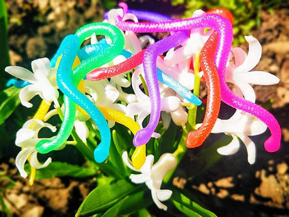 UpBrands 96 Stretchy Snakes Toys 6 Inches Bulk Set, 8 Glitter Colors, Kit for Birthday Party Favors for Kids, Goodie Bags, Easter Egg Basket Stuffers, Pinata Filler, Small Classroom Prizes