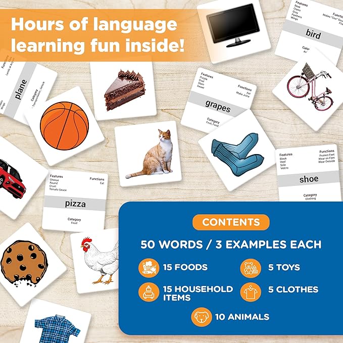 ThinkPsych First Nouns Picture Play Cards | Award Winning | 150 Picture Cards for Speech Development | Autism and Speech Therapy Materials | Best Flash Cards for Toddlers and Homeschool