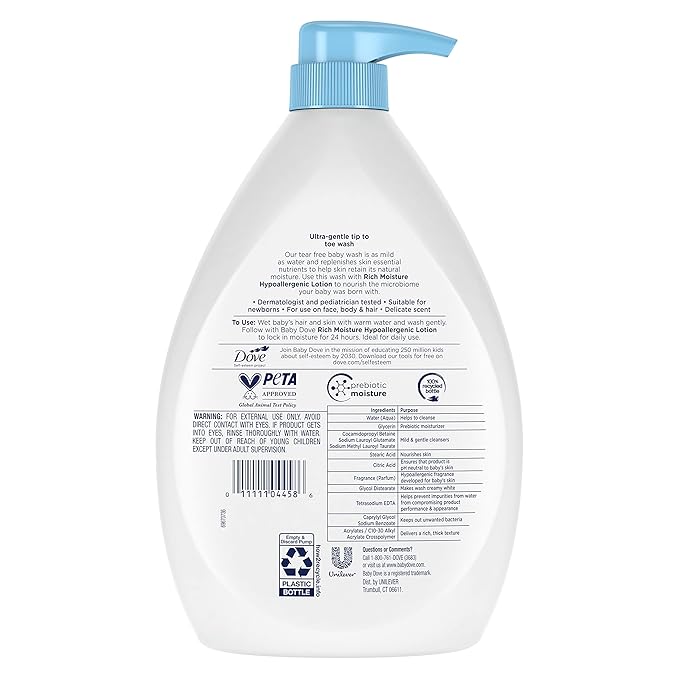 Baby Dove Sensitive Skin Care Baby Wash Rich Moisture For 34 oz