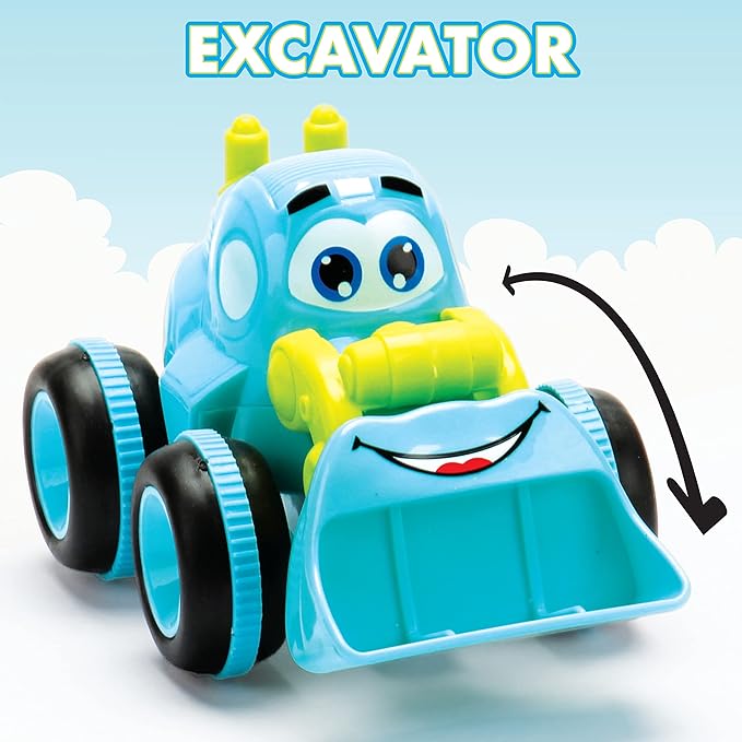 Toys for 3 Year Old Boy - 4 Friction Powered Trucks for 3+ Year Old Boys, Playmat & 16 Accessories